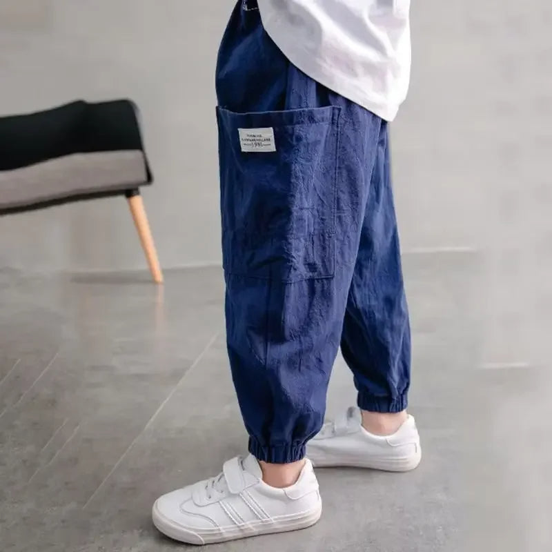 Boys Summer Thin Long Pants Anti-mosquito Loose