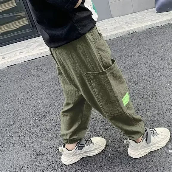 Boys Summer Thin Long Pants Anti-mosquito Loose