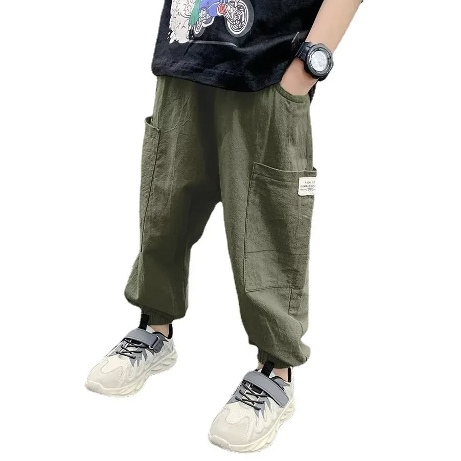 Boys Summer Thin Long Pants Anti-mosquito Loose