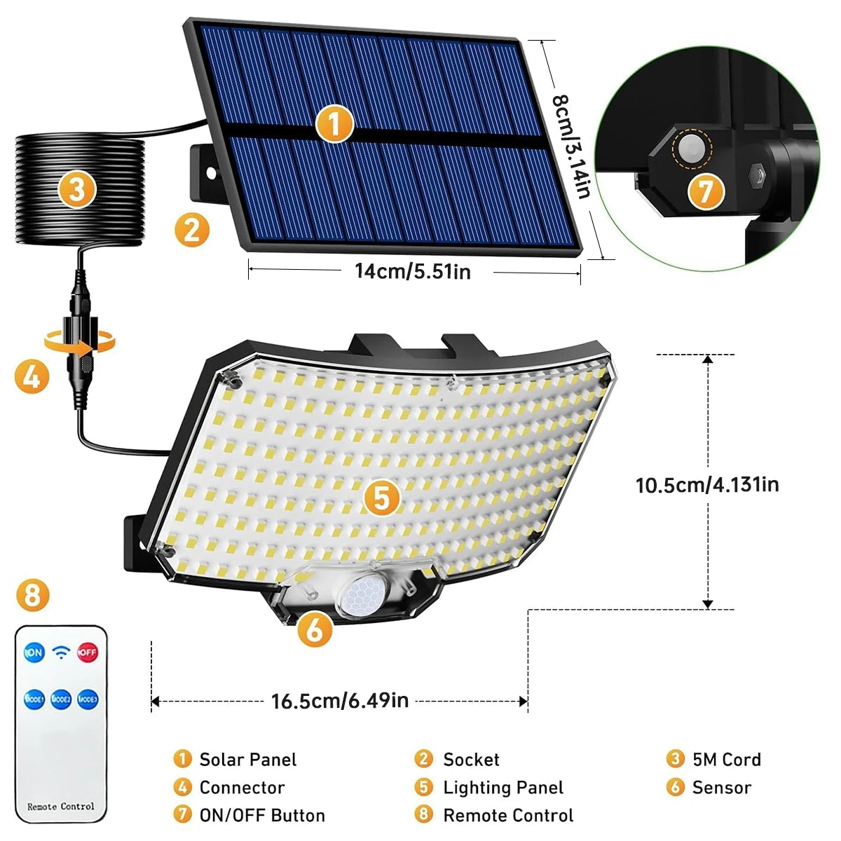 Solar Lights Outdoor 234LED