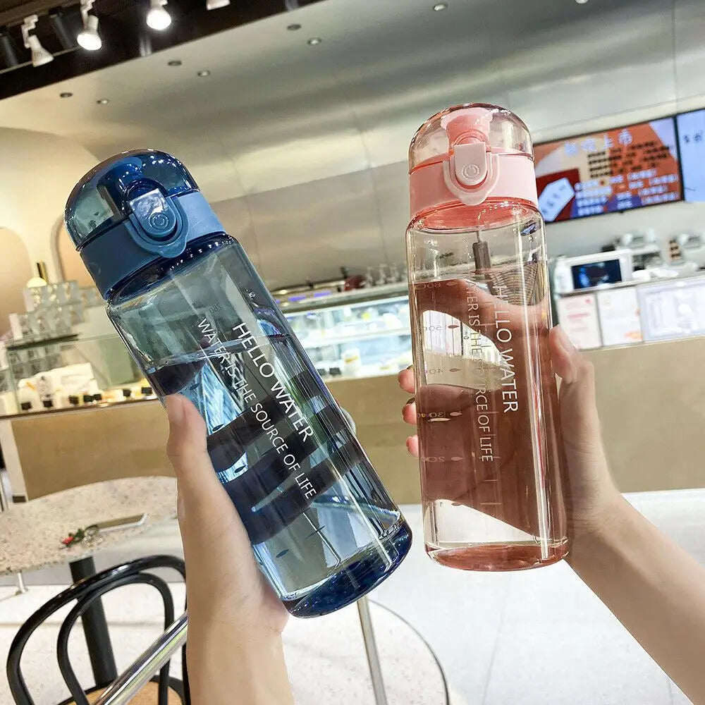 Sports Transparent Water Bottle 780ml Portable Gym Travel